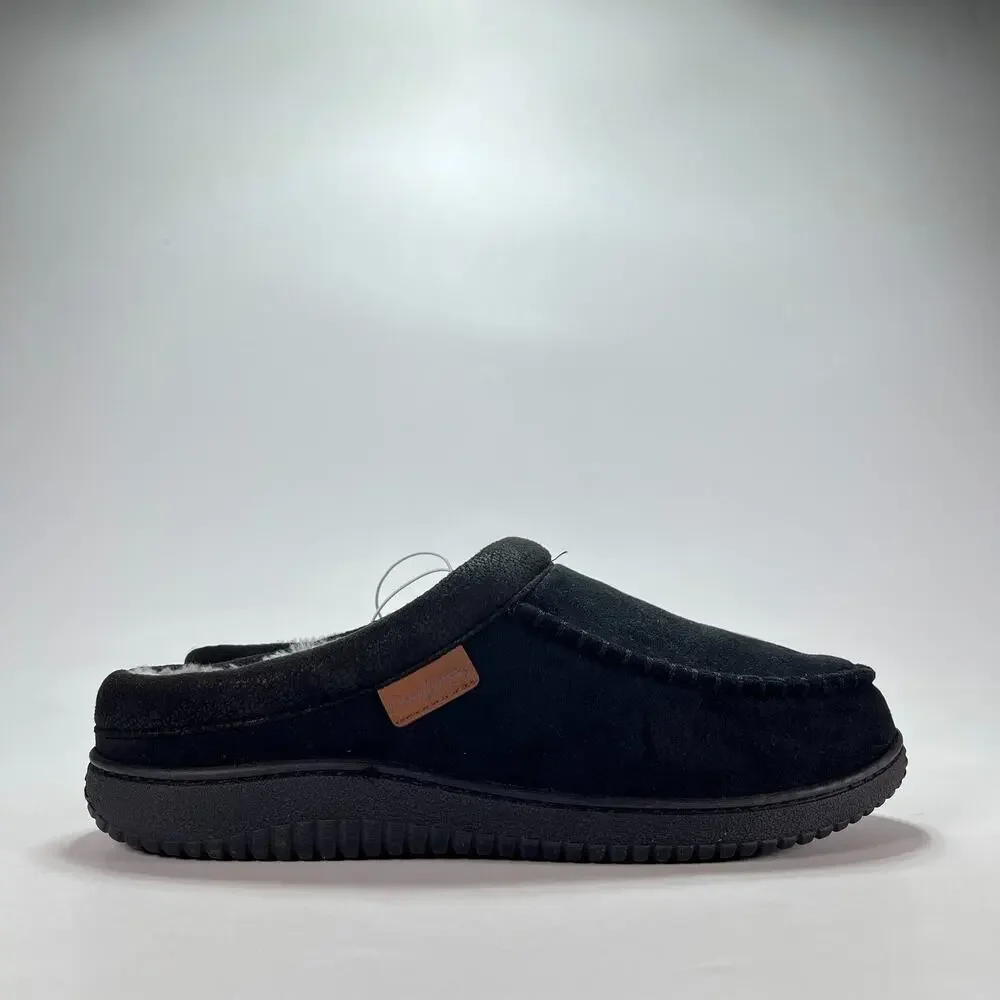 Dearfoams Black Memory Foam Comfort Clog Slippers Slip On Shoes Men's Size 12